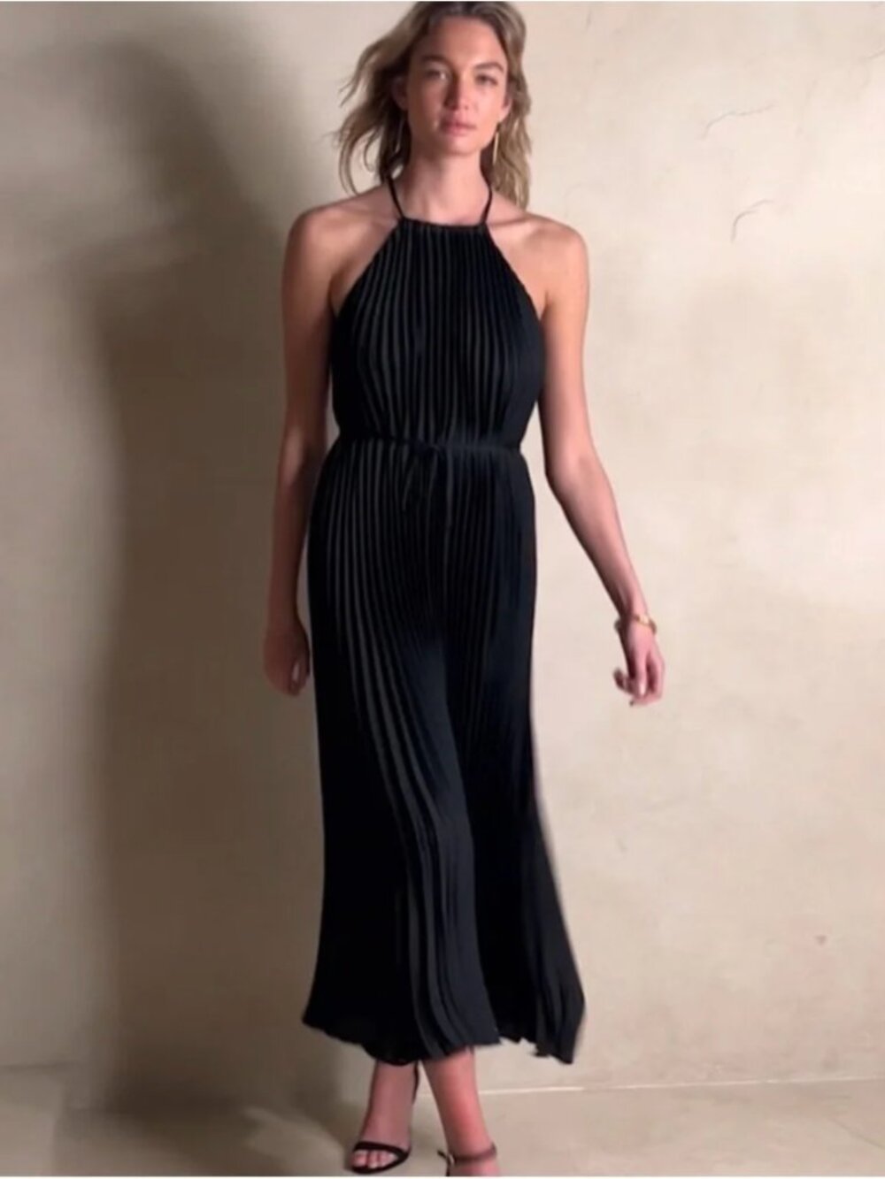 Banana Republic Halter Pleated Maxi Dress – Black – NWT – Size XXL